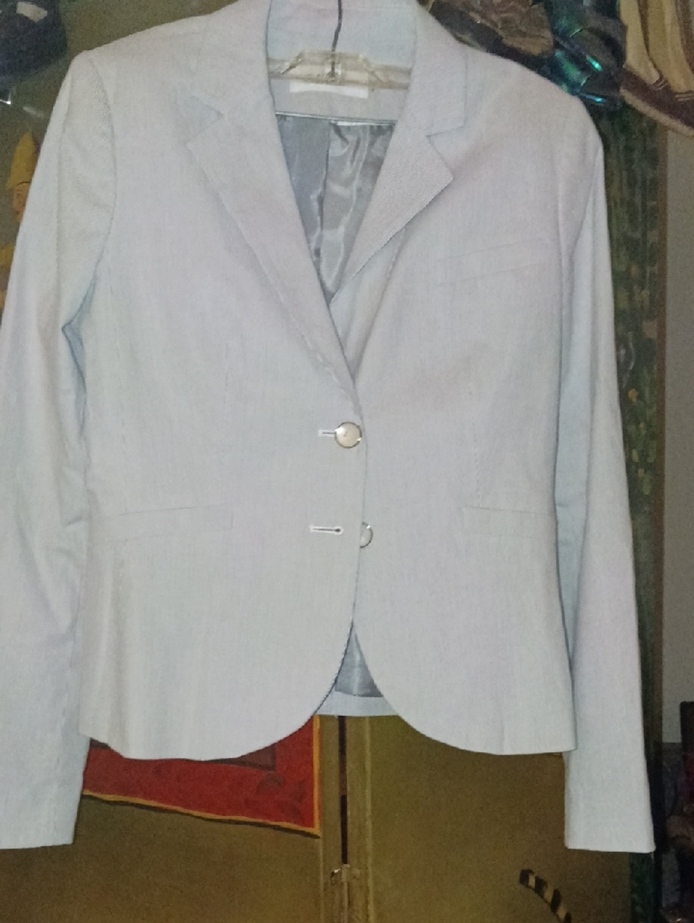 Vintage Calvin Klein Light Gray Women's Tailored Blazer